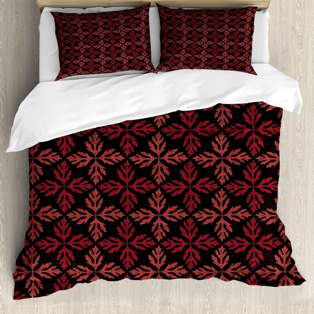 imageAmbesonne Valentines Day Duvet Cover Set Romantic Theme Hearts and Monochrome Dots on Plain Backdrop Decorative 3 Piece Bedding Set with 2 Pillow Shams Queen Size Rose and Charcoal GreyDark Rust Burnt Orange