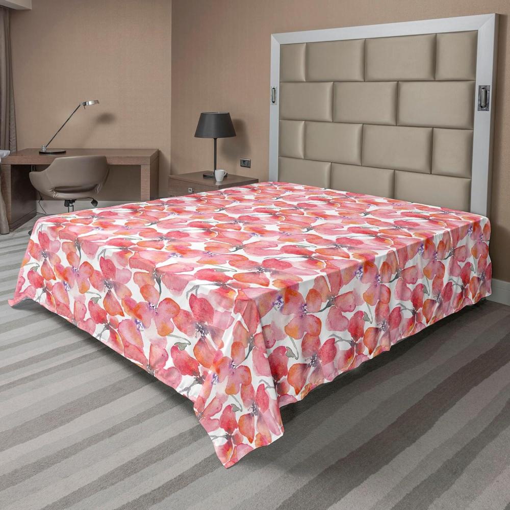 imageAmbesonne Valentines Day Flat Sheet Simple Grunge Design Line Hearts Pattern on Striped Backdrop Soft Comfortable Top Sheet Decorative Bedding 1 Piece Full Size Dark Coral Coral DimgrayDark Coral Pale Pink