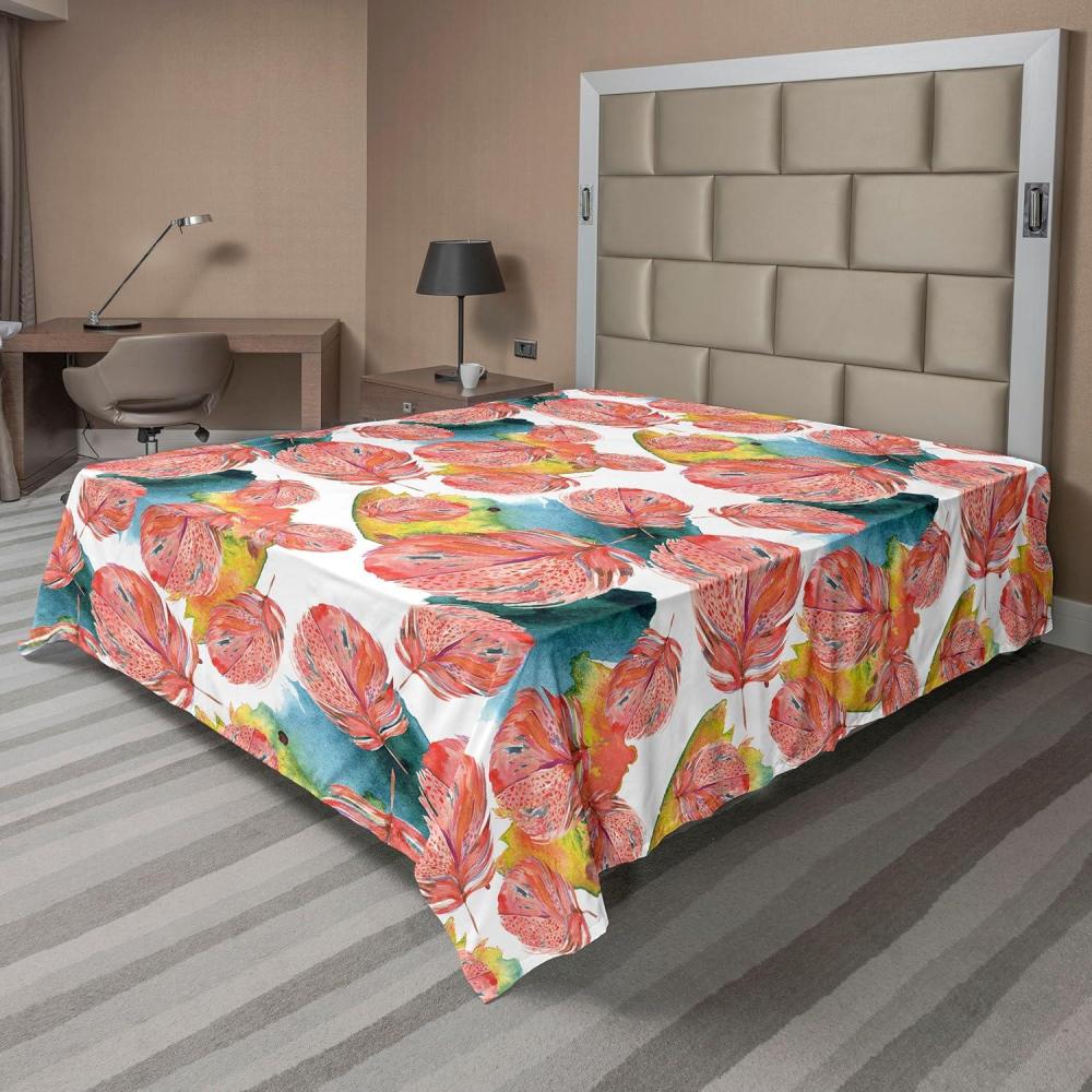 imageAmbesonne Valentines Day Flat Sheet Simple Grunge Design Line Hearts Pattern on Striped Backdrop Soft Comfortable Top Sheet Decorative Bedding 1 Piece Full Size Dark Coral Coral DimgrayApple Green Dark Coral