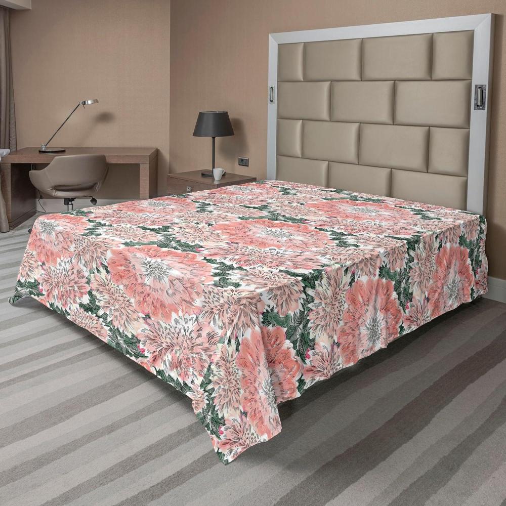 imageAmbesonne Valentines Day Flat Sheet Simple Grunge Design Line Hearts Pattern on Striped Backdrop Soft Comfortable Top Sheet Decorative Bedding 1 Piece Full Size Dark Coral Coral DimgrayDark Salmon Forest Green
