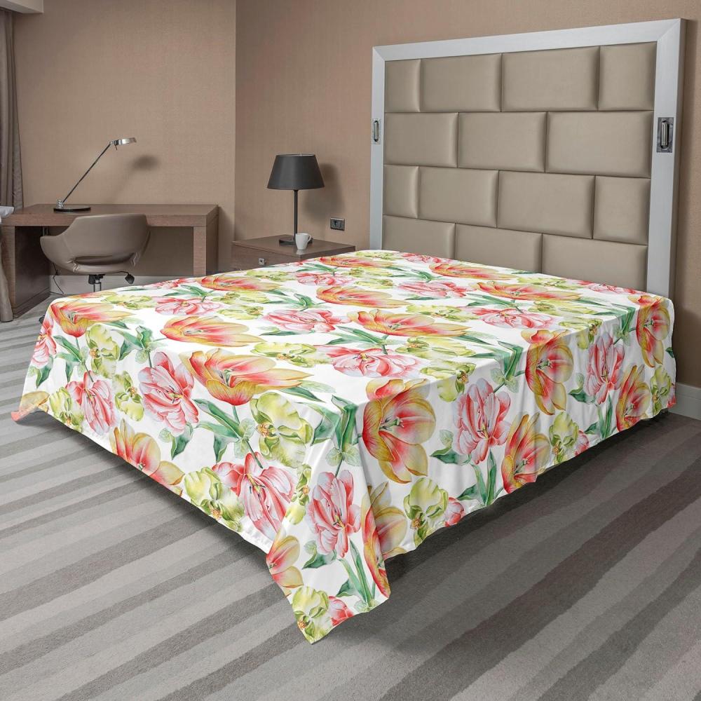 imageAmbesonne Valentines Day Flat Sheet Simple Grunge Design Line Hearts Pattern on Striped Backdrop Soft Comfortable Top Sheet Decorative Bedding 1 Piece Full Size Dark Coral Coral DimgrayDried Rose and Laurel Green