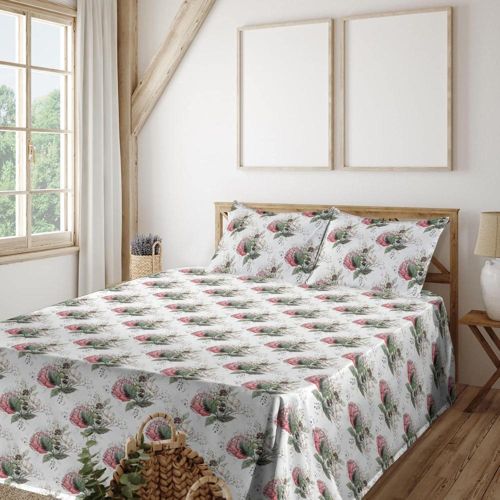 imageAmbesonne Valentines Day Sheet Set Heart Shape Love Affection Zebra Skin Pattern Monochrome Backdrop Fitted and Flat Sheet with Pillowcases Bedding Accent 4 Piece Set Queen Coral Charcoal GreyIvory Jade Green Rose