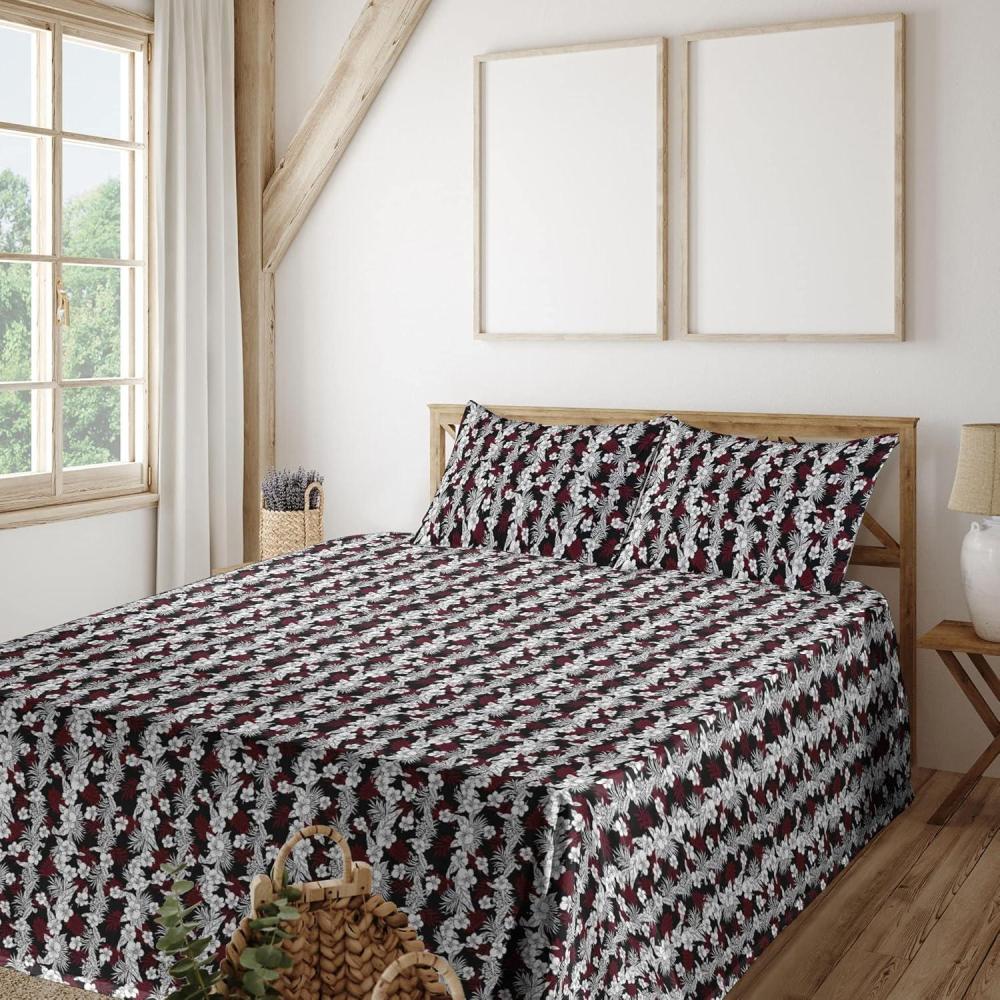 imageAmbesonne Valentines Day Sheet Set Heart Shape Love Affection Zebra Skin Pattern Monochrome Backdrop Fitted and Flat Sheet with Pillowcases Bedding Accent 4 Piece Set Queen Coral Charcoal GreyBurgundy and Off White