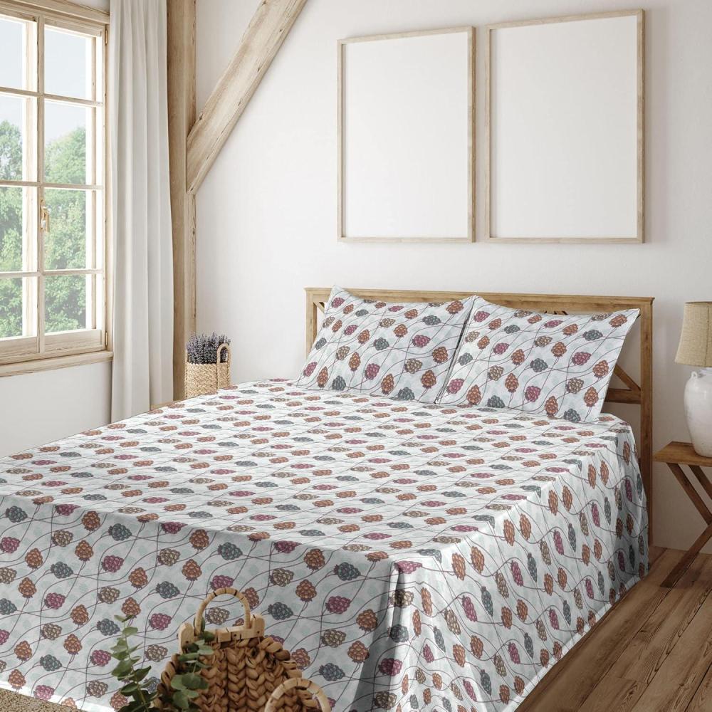imageAmbesonne Valentines Day Sheet Set Heart Shape Love Affection Zebra Skin Pattern Monochrome Backdrop Fitted and Flat Sheet with Pillowcases Bedding Accent 4 Piece Set Queen Coral Charcoal GreySoft Blue and Teal