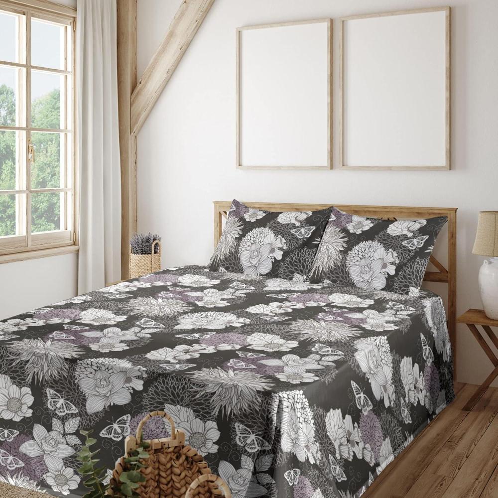 imageAmbesonne Valentines Day Sheet Set Heart Shape Love Affection Zebra Skin Pattern Monochrome Backdrop Fitted and Flat Sheet with Pillowcases Bedding Accent 4 Piece Set Queen Coral Charcoal GreyCharcoal Grey White