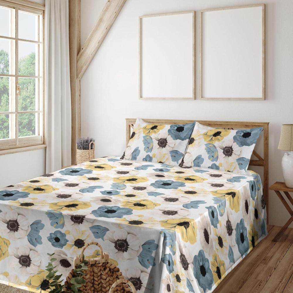 imageAmbesonne Vintage Sheet Set Valentines Day Theme Art with Monochrome Roses Retro Style Ornament Fitted and Flat Sheet with Pillowcases Bedding Accent 4 Piece Set Full Charcoal Grey and WhiteDark Turquoise and Mustard