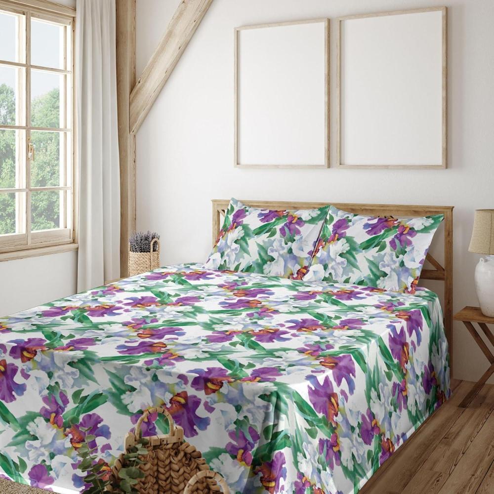 imageAmbesonne Vintage Sheet Set Valentines Day Theme Art with Monochrome Roses Retro Style Ornament Fitted and Flat Sheet with Pillowcases Bedding Accent 4 Piece Set Full Charcoal Grey and WhitePurple Forest Green White