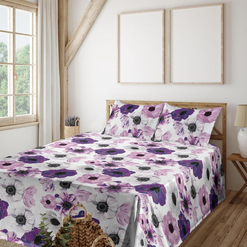 imageAmbesonne Vintage Sheet Set Valentines Day Theme Art with Monochrome Roses Retro Style Ornament Fitted and Flat Sheet with Pillowcases Bedding Accent 4 Piece Set Full Charcoal Grey and WhitePale Pink Pale Grey Plum