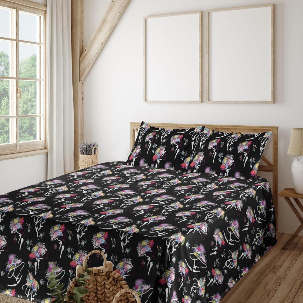 imageAmbesonne Vintage Sheet Set Valentines Day Theme Art with Monochrome Roses Retro Style Ornament Fitted and Flat Sheet with Pillowcases Bedding Accent 4 Piece Set Full Charcoal Grey and WhiteCharcoal Grey and Multicolor