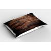Ambesonne Chocolate Pillow Sham Set of 2, Rough Dark Timber Texture Image Rustic Country Theme Hardwood Carpentry, Quality Microfiber Bedding Item for All Seasons, 26″ x 20″, Brown Dark Brown