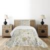 Ambesonne Floral Bedspread Set, Vintage Garden Plants Herbs Flowers Botanical Classic Design Art, 3 Piece Decorative Bedding Coverlet and 2 Pillow Shams, Twin Size, Reseda Green Beige(Reseda Green Beige)