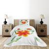 Ambesonne Floral Bedspread Set, Vintage Garden Plants Herbs Flowers Botanical Classic Design Art, 3 Piece Decorative Bedding Coverlet and 2 Pillow Shams, Twin Size, Reseda Green Beige(Orange Green)