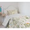 Ambesonne Floral Bedspread Set, Vintage Garden Plants Herbs Flowers Botanical Classic Design Art, 3 Piece Decorative Bedding Coverlet and 2 Pillow Shams, Twin Size, Reseda Green Beige(Reseda Green Beige)