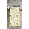 Ambesonne Floral Bedspread Set, Vintage Garden Plants Herbs Flowers Botanical Classic Design Art, 3 Piece Decorative Bedding Coverlet and 2 Pillow Shams, Twin Size, Reseda Green Beige(Yellow Green White)