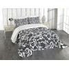 Ambesonne Floral Bedspread Set, Vintage Garden Plants Herbs Flowers Botanical Classic Design Art, 3 Piece Decorative Bedding Coverlet and 2 Pillow Shams, Twin Size, Reseda Green Beige(Dark Navy Blue White)