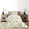 Ambesonne Floral Bedspread Set, Vintage Garden Plants Herbs Flowers Botanical Classic Design Art, 3 Piece Decorative Bedding Coverlet and 2 Pillow Shams, Twin Size, Reseda Green Beige(Yellow Green White)