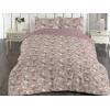 Ambesonne Floral Duvet Cover Set, Roses for Valentine Love Team Holiday Celebration Botanical Artwork on Hue Back, Reversible 3 Piece Bedding Set with 2 Pillow Shams, Queen, Dimgray Blush(Green Brown White Coral)