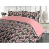 Ambesonne Floral Duvet Cover Set, Roses for Valentine Love Team Holiday Celebration Botanical Artwork on Hue Back, Reversible 3 Piece Bedding Set with 2 Pillow Shams, Queen, Dimgray Blush(Petrol Blue and Pale Pink)