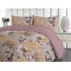Ambesonne Floral Duvet Cover Set, Roses for Valentine Love Team Holiday Celebration Botanical Artwork on Hue Back, Reversible 3 Piece Bedding Set with 2 Pillow Shams, Queen, Dimgray Blush(Purple Grey and Amber)