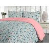 Ambesonne Floral Duvet Cover Set, Roses for Valentine Love Team Holiday Celebration Botanical Artwork on Hue Back, Reversible 3 Piece Bedding Set with 2 Pillow Shams, Queen, Dimgray Blush(Pale Blue and Rose)