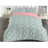 Ambesonne Floral Duvet Cover Set, Roses for Valentine Love Team Holiday Celebration Botanical Artwork on Hue Back, Reversible 3 Piece Bedding Set with 2 Pillow Shams, Queen, Dimgray Blush(Pale Blue and Rose)