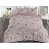 Ambesonne Floral Duvet Cover Set, Roses for Valentine Love Team Holiday Celebration Botanical Artwork on Hue Back, Reversible 3 Piece Bedding Set with 2 Pillow Shams, Queen, Dimgray Blush(Purple Grey and Fern Green)
