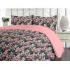 Ambesonne Floral Duvet Cover Set, Roses for Valentine Love Team Holiday Celebration Botanical Artwork on Hue Back, Reversible 3 Piece Bedding Set with 2 Pillow Shams, Queen, Dimgray Blush(Petrol Blue and Pale Pink)