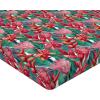 Ambesonne Floral Fitted Sheet, Roses for Valentine Love Team Holiday Celebration Botanical Artwork on Hue Back, Decorative Soft Fabric Bedding All-Round Elastic Pocket, Queen Size, Dimgray Blush(Dark Coral Green)