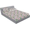 Ambesonne Floral Fitted Sheet & Pillow Sham Set, Roses for Valentine Love Team Holiday Celebration Botanical Artwork on Hue Back, Decorative Printed 3 Piece Bedding Decor Set, Queen, Dimgray Blush(Pastel Purple Fern Green)