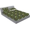 Ambesonne Floral Fitted Sheet & Pillow Sham Set, Roses for Valentine Love Team Holiday Celebration Botanical Artwork on Hue Back, Decorative Printed 3 Piece Bedding Decor Set, Queen, Dimgray Blush(Reseda Green and Brown)