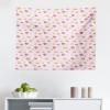 Ambesonne Cupcake Tapestry, Wedding Celebration Muffins with Whipped Cream Roses Dots Valentines Day Theme, Fabric Wall Hanging Decor for Bedroom Living Room Dorm, 45″ X 30″, Multicolor(Multicolor)