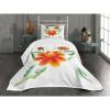 Ambesonne Floral Bedspread Set, Vintage Garden Plants Herbs Flowers Botanical Classic Design Art, 3 Piece Decorative Bedding Coverlet and 2 Pillow Shams, Twin Size, Reseda Green Beige(Orange Green)