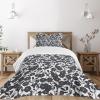 Ambesonne Floral Bedspread Set, Vintage Garden Plants Herbs Flowers Botanical Classic Design Art, 3 Piece Decorative Bedding Coverlet and 2 Pillow Shams, Twin Size, Reseda Green Beige(Dark Navy Blue White)