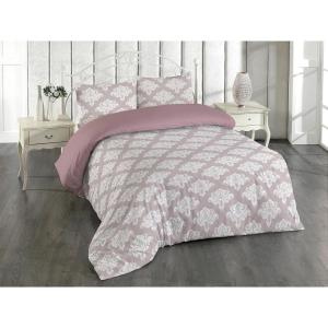 Ambesonne Floral Duvet Cover Set, Roses for Valentine Love Team Holiday Celebration Botanical Artwork on Hue Back, Reversible 3 Piece Bedding Set with 2 Pillow Shams, Queen, Dimgray Blush(Warm Taupe Coconut)