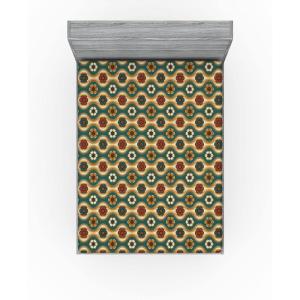 Ambesonne Floral Fitted Sheet, Roses for Valentine Love Team Holiday Celebration Botanical Artwork on Hue Back, Decorative Soft Fabric Bedding All-Round Elastic Pocket, Queen Size, Dimgray Blush(Teal Pale Coffee and Cinnamon)