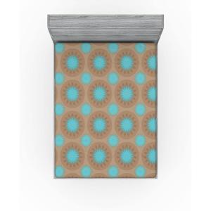 Ambesonne Floral Fitted Sheet, Roses for Valentine Love Team Holiday Celebration Botanical Artwork on Hue Back, Decorative Soft Fabric Bedding All-Round Elastic Pocket, Queen Size, Dimgray Blush(Warm Taupe Sea Blue)