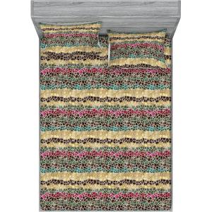 Ambesonne Floral Fitted Sheet & Pillow Sham Set, Roses for Valentine Love Team Holiday Celebration Botanical Artwork on Hue Back, Decorative Printed 3 Piece Bedding Decor Set, Queen, Dimgray Blush(Dark Magenta Brown)