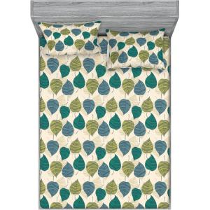 Ambesonne Floral Fitted Sheet & Pillow Sham Set, Roses for Valentine Love Team Holiday Celebration Botanical Artwork on Hue Back, Decorative Printed 3 Piece Bedding Decor Set, Queen, Dimgray Blush(Jade Green Pale Khaki)