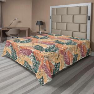 Ambesonne Floral Flat Sheet, Roses for Valentine Love Team Holiday Celebration Botanical Artwork on Hue Back, Soft Comfortable Top Sheet Decorative Bedding 1 Piece, Full Size, Dimgray Blush(Burnt Sienna and Dark Teal)