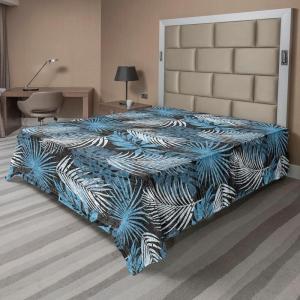 Ambesonne Floral Flat Sheet, Roses for Valentine Love Team Holiday Celebration Botanical Artwork on Hue Back, Soft Comfortable Top Sheet Decorative Bedding 1 Piece, Full Size, Dimgray Blush(Dark Grey and Sky Blue)