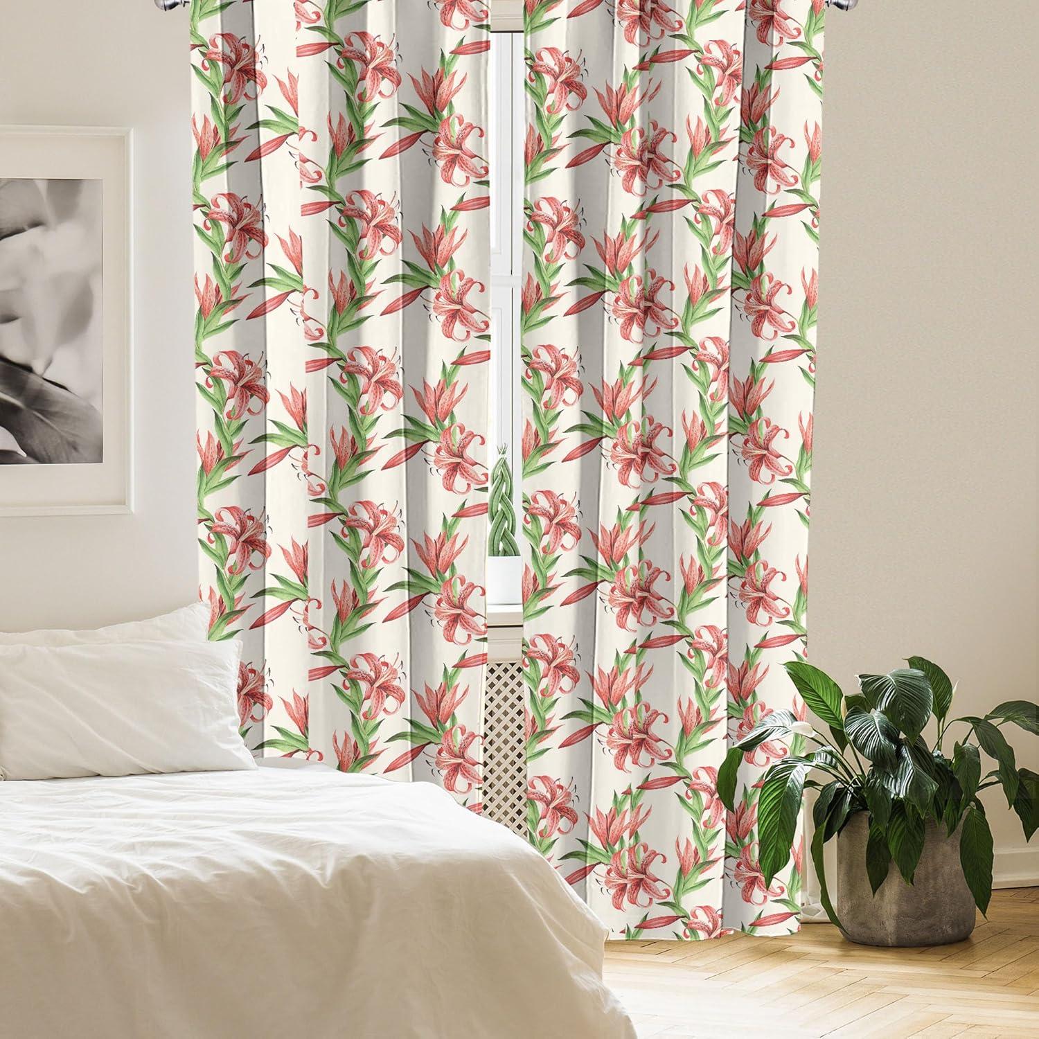imageAmbesonne Retro Curtains Waves Geometric Shapes Seashell Motif Old Times Vintage Design of Art Deco Window Treatments 2 Panel Set for Living Room Bedroom Pair of 28 x 84 Dark Grey White FawnCoral Green Off White