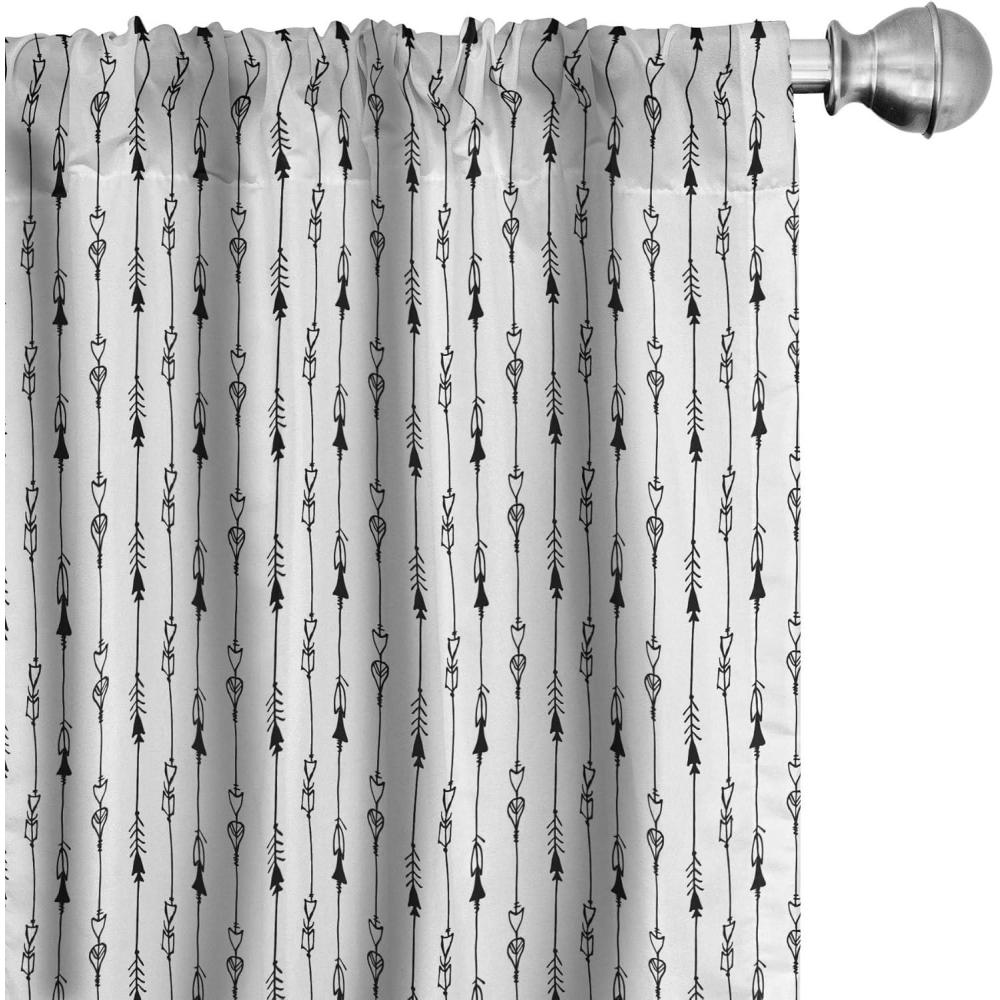 imageAmbesonne Arrow Curtains Hand Drawn Repetitive Sticks Pattern Vintage Tribal Illustration Art Print Window Treatments 2 Panel Set for Living Room Bedroom Pair of 28 x 63 Charcoal Grey