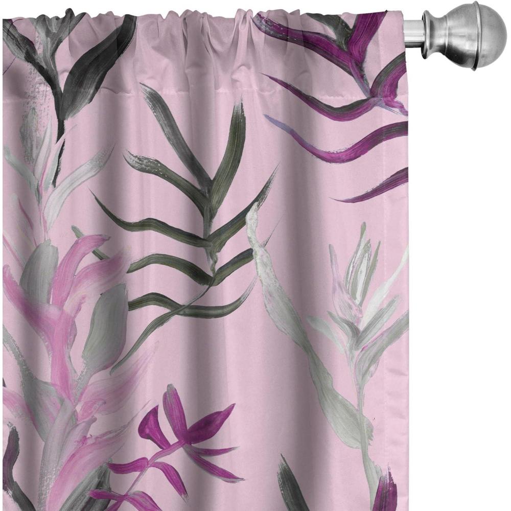 imageAmbesonne Floral Curtains Spring Theme Abstract Repeating Pattern of Flowers Leaves Nature Art Window Treatments 2 Panel Set for Living Room Bedroom Pair of  28 x 84 Pale Lavender Blue GreySoft Pink and Dark Grey