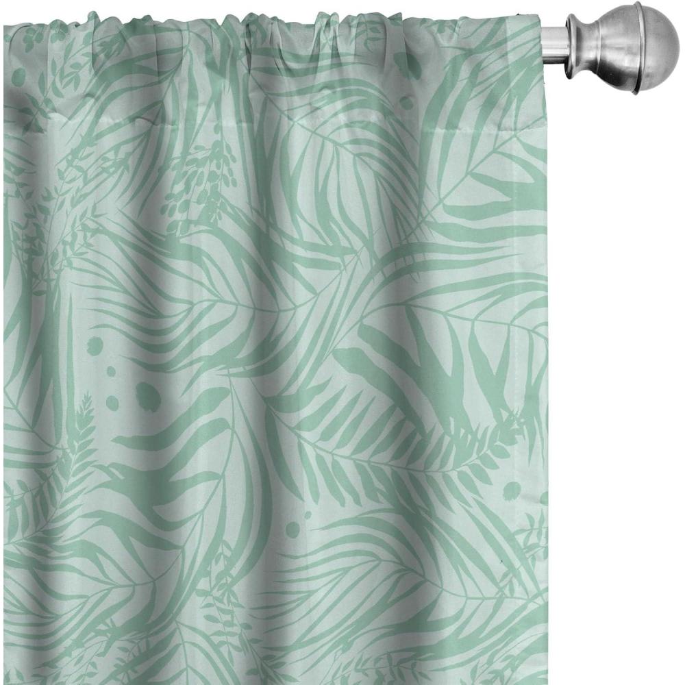 imageAmbesonne Floral Curtains Spring Theme Abstract Repeating Pattern of Flowers Leaves Nature Art Window Treatments 2 Panel Set for Living Room Bedroom Pair of  28 x 84 Pale Lavender Blue GreyPistachio Green Seafoam