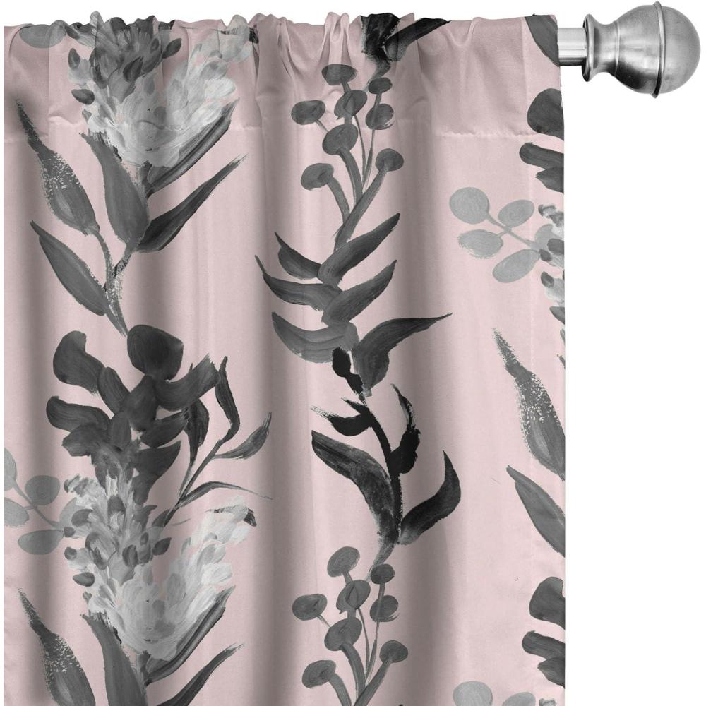 imageAmbesonne Floral Curtains Spring Theme Abstract Repeating Pattern of Flowers Leaves Nature Art Window Treatments 2 Panel Set for Living Room Bedroom Pair of 28 x 84 Pale Lavender Blue GreyCharcoal Grey and Champagne
