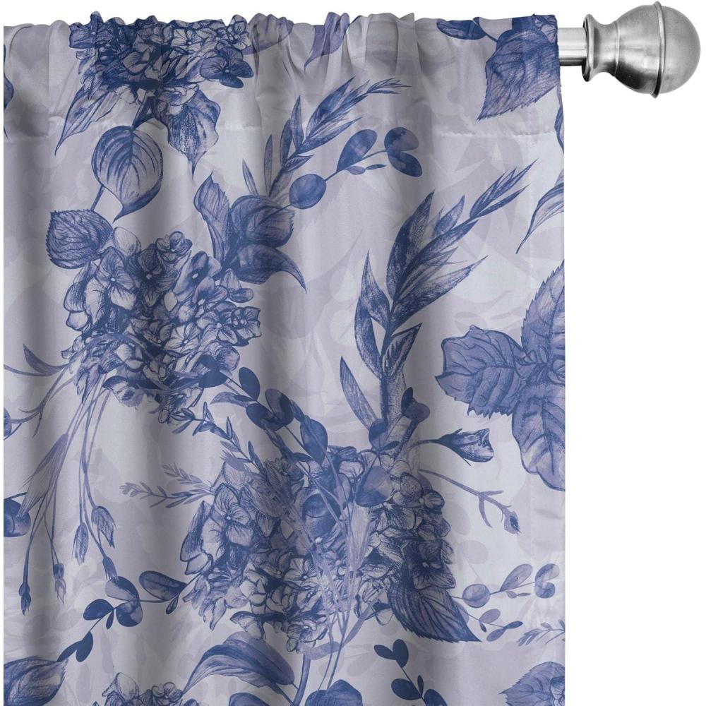 imageAmbesonne Floral Curtains Spring Theme Abstract Repeating Pattern of Flowers Leaves Nature Art Window Treatments 2 Panel Set for Living Room Bedroom Pair of  28 x 84 Pale Lavender Blue GreyDark Lavender and Violet