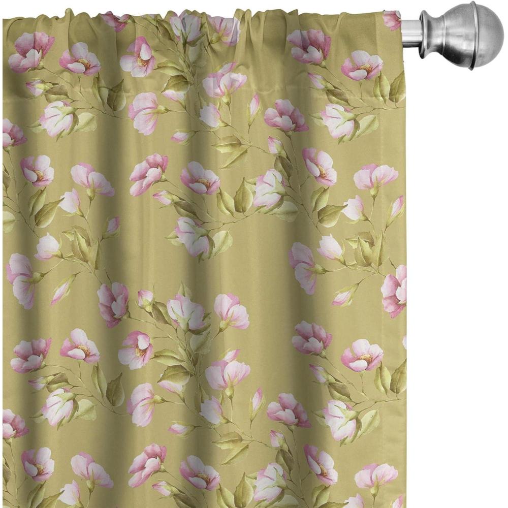 imageAmbesonne Retro Curtains Waves Geometric Shapes Seashell Motif Old Times Vintage Design of Art Deco Window Treatments 2 Panel Set for Living Room Bedroom Pair of  28 x 84 Dark Grey White FawnPink Camel and Pale Khaki