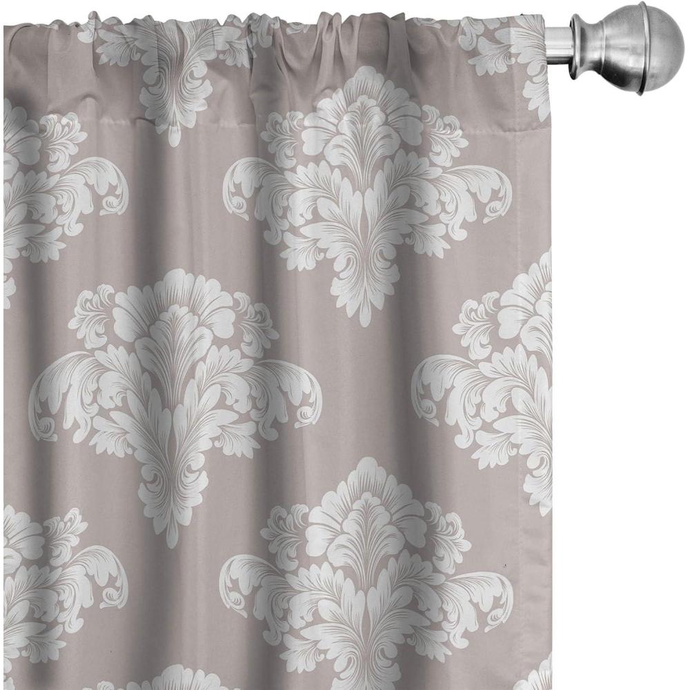 imageAmbesonne Retro Curtains Waves Geometric Shapes Seashell Motif Old Times Vintage Design of Art Deco Window Treatments 2 Panel Set for Living Room Bedroom Pair of 28 x 84 Dark Grey White FawnWarm Taupe Coconut