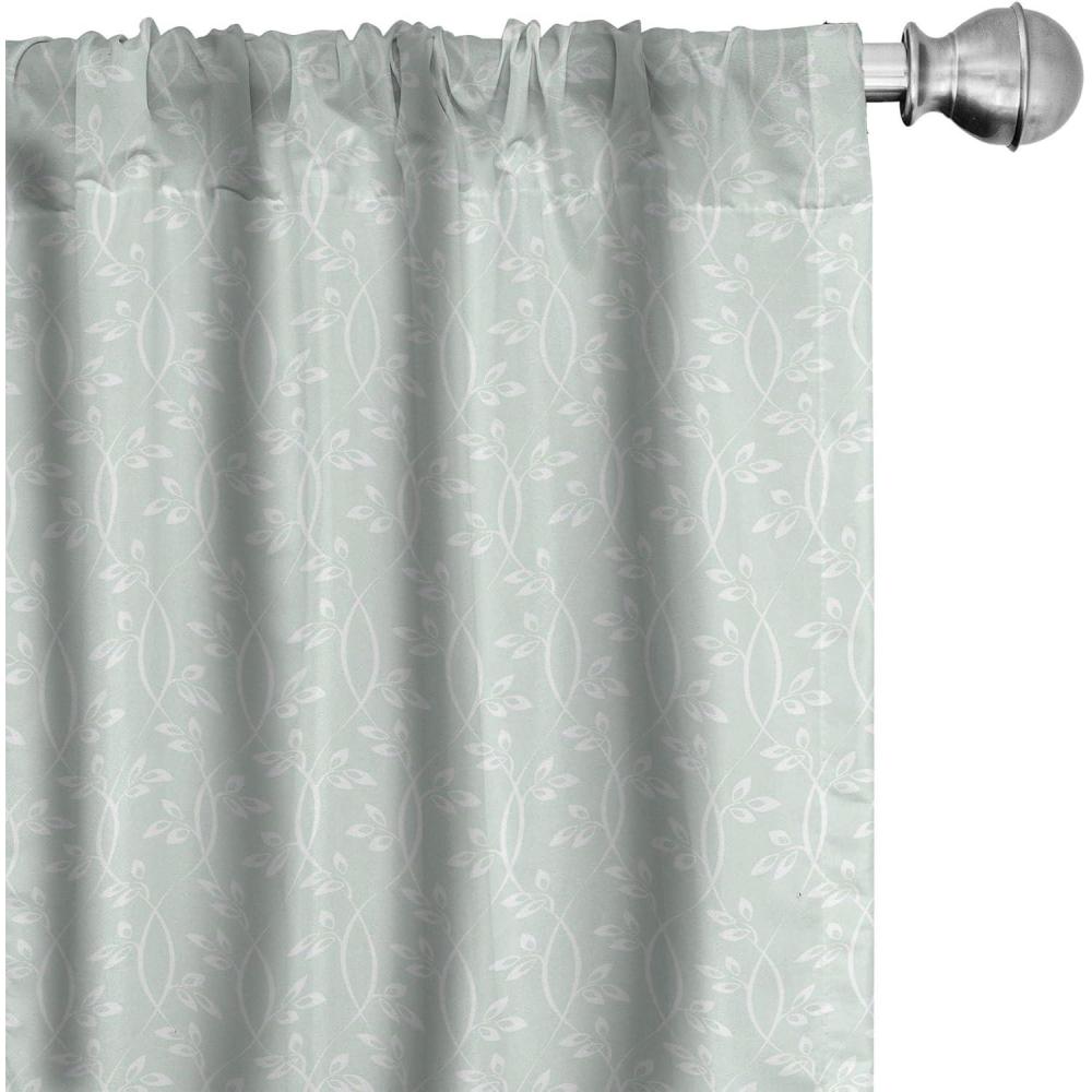 imageAmbesonne Retro Curtains Waves Geometric Shapes Seashell Motif Old Times Vintage Design of Art Deco Window Treatments 2 Panel Set for Living Room Bedroom Pair of 28 x 84 Dark Grey White FawnPale Mint Green White