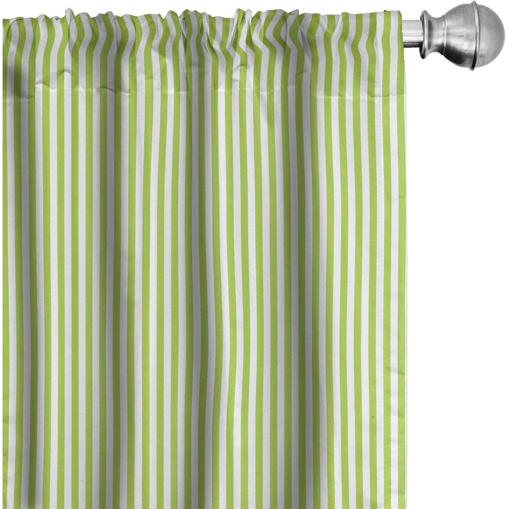 imageAmbesonne Striped Curtains Monochrome Vertical Lines Pattern Sumer Vibes with Retro Influences Window Treatments 2 Panel Set for Living Room Bedroom Pair of  28 x 84 Apple Green and WhiteApple Green and White
